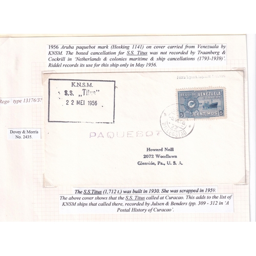 57 - K.N.S.M. LINE ship covers, all franked with a range of issues, cancels from lots of different ships,... 