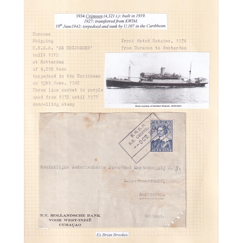 57 - K.N.S.M. LINE ship covers, all franked with a range of issues, cancels from lots of different ships,... 