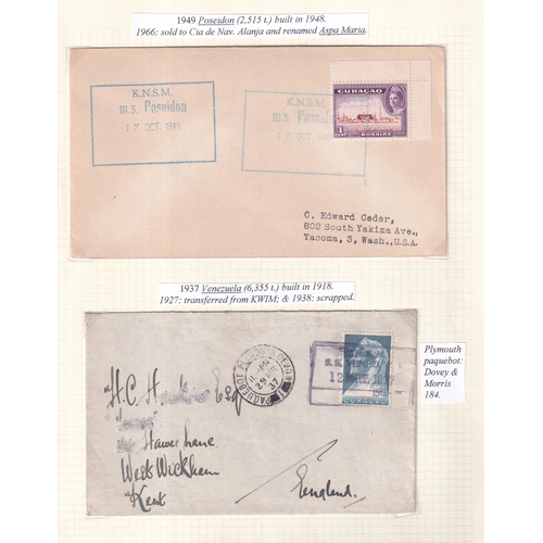 57 - K.N.S.M. LINE ship covers, all franked with a range of issues, cancels from lots of different ships,... 