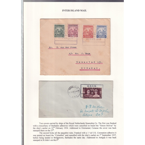 58 - K.N.S.M. Line ship covers, plus a couple of other covers, INTER ISLAND MAIL written up on pages, all... 