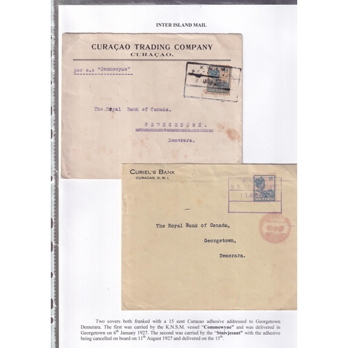 58 - K.N.S.M. Line ship covers, plus a couple of other covers, INTER ISLAND MAIL written up on pages, all... 