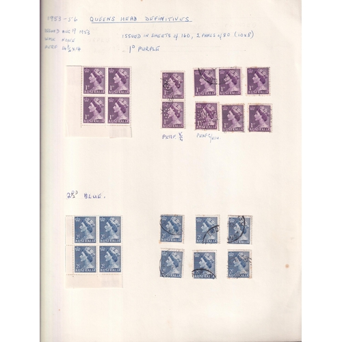 70 - Specialised collection of QEII definitives m (um) & fu (100's) 1959 5d coil block 4, diff dies se-te... 