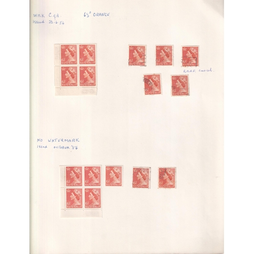 70 - Specialised collection of QEII definitives m (um) & fu (100's) 1959 5d coil block 4, diff dies se-te... 