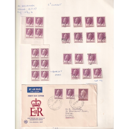 70 - Specialised collection of QEII definitives m (um) & fu (100's) 1959 5d coil block 4, diff dies se-te... 