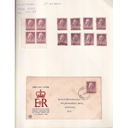 70 - Specialised collection of QEII definitives m (um) & fu (100's) 1959 5d coil block 4, diff dies se-te... 