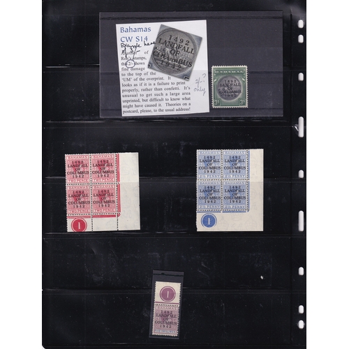 24 - THE LANDING OF COLUMBUS ISSUE SG162/175. Most extensive m/um study together with notes/illustrations... 