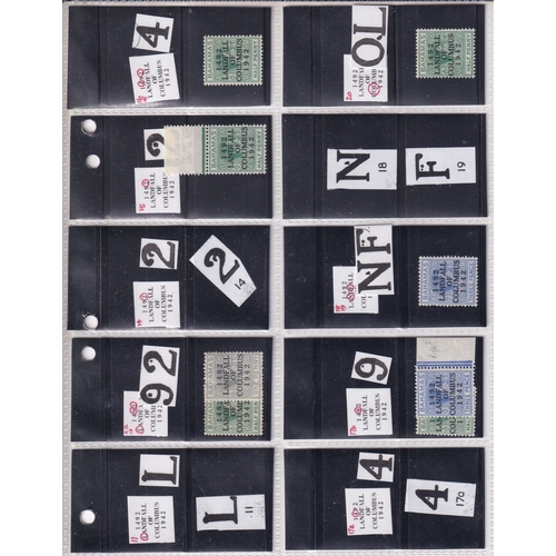 24 - THE LANDING OF COLUMBUS ISSUE SG162/175. Most extensive m/um study together with notes/illustrations... 