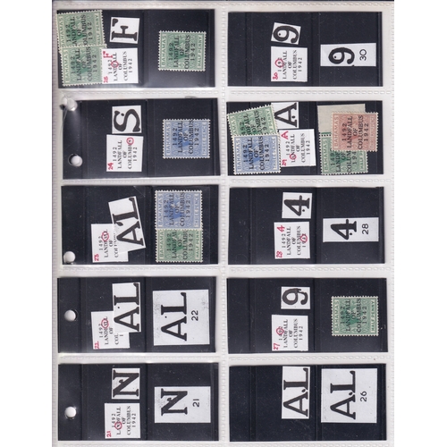 24 - THE LANDING OF COLUMBUS ISSUE SG162/175. Most extensive m/um study together with notes/illustrations... 