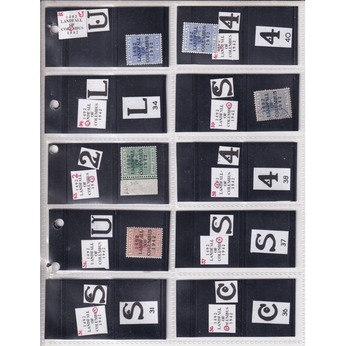 24 - THE LANDING OF COLUMBUS ISSUE SG162/175. Most extensive m/um study together with notes/illustrations... 