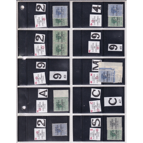 24 - THE LANDING OF COLUMBUS ISSUE SG162/175. Most extensive m/um study together with notes/illustrations... 