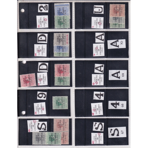 24 - THE LANDING OF COLUMBUS ISSUE SG162/175. Most extensive m/um study together with notes/illustrations... 