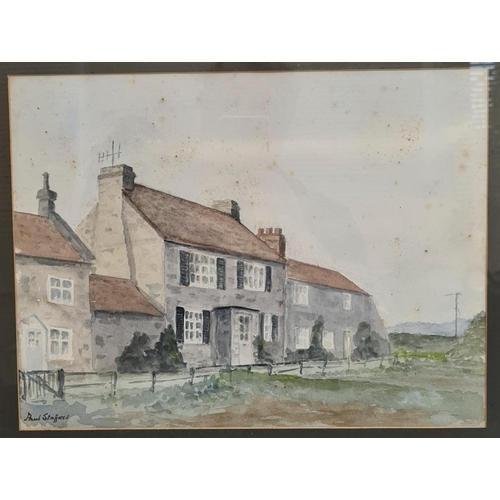 126 - Vintage Watercolour Painting Rural Scene c1960's Signed Lower Left Paul Stafford Framed and Glazed S... 