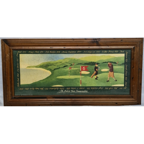 140 - Vintage Pair of Framed Novelty Golfing Prints. Each One Measures 11 inches by 23 inches