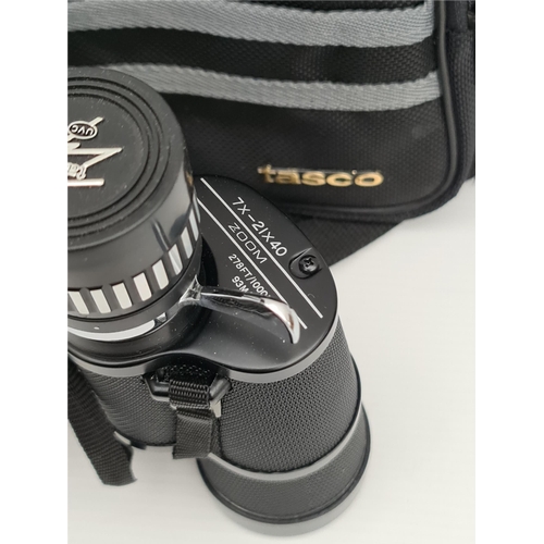 171 - Tasco Binoculars Zip Focus 7x - 21 x 40 in original case