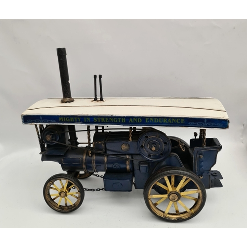 21 - Toy Metal Model of a Steam Engine Measures 12 inches by 8 inches tall