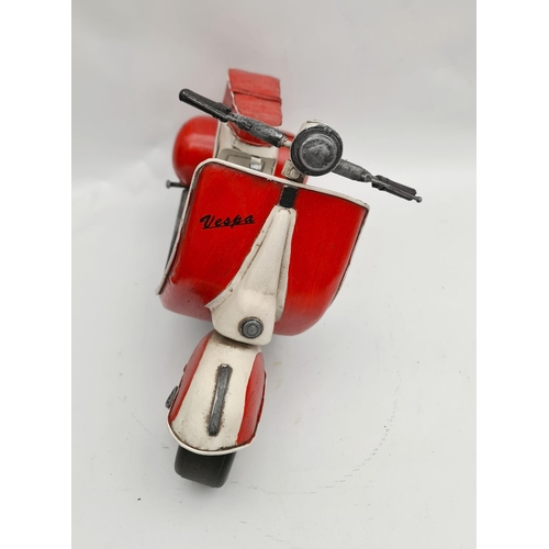 25 - Toy Model of a Vespa Scooter Motor Bike Measures 15 inches by 8 inches tall