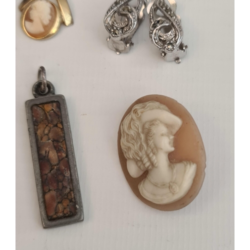 58 - Parcel of Costume Jewellery Includes Cameo. 7 Items in total. The cameo measures 1.25 inches long