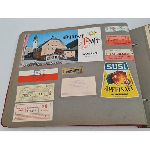 118 - Vintage Scrap Book Photograph Album Covering a Holiday To Oberammergau and Austria c1970. Includes t... 