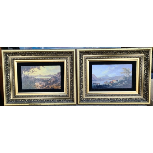 183 - Vintage Pair Framed Small Prints Country Scenes Cattle etc Each  Measures 11 inches by 9 inches. Shi... 