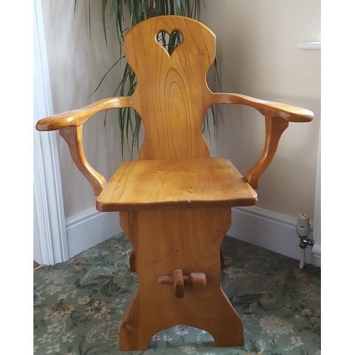 186 - Vintage Solid Elm Arm Chair Hand Made 1970's Ideal For A Hall or Corner. Measures 70cm wide 90 cm ta... 