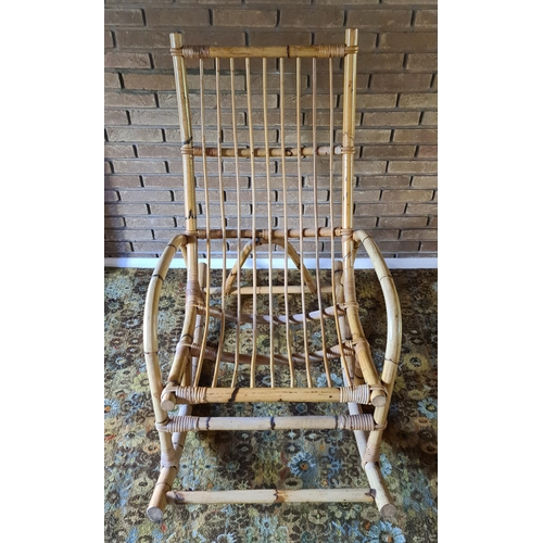 193 - Vintage Bent Wood Rocking Chair Faux Bamboo Style c1970's Big Comfortable Seat. Measures 65cm wide 1... 