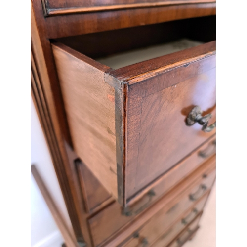 198 - Antique Early 20th Century Tall Boy Top Set 2 over 3 with three drawers in bottom set. On Bracket Fe... 