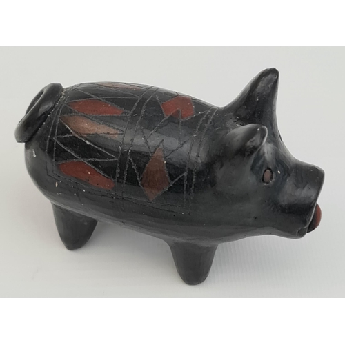 216 - Antique Carved Stone Pig with harlequin pattern on back Measures 4 inches long. Shipping is availabl... 