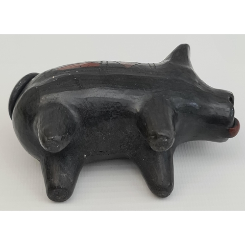 216 - Antique Carved Stone Pig with harlequin pattern on back Measures 4 inches long. Shipping is availabl... 