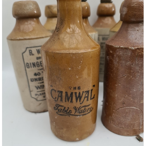 234 - Parcel of 10 Vintage and Antique Stoneware Bottles Includes R Whites Camwal Table Water and Staines.... 