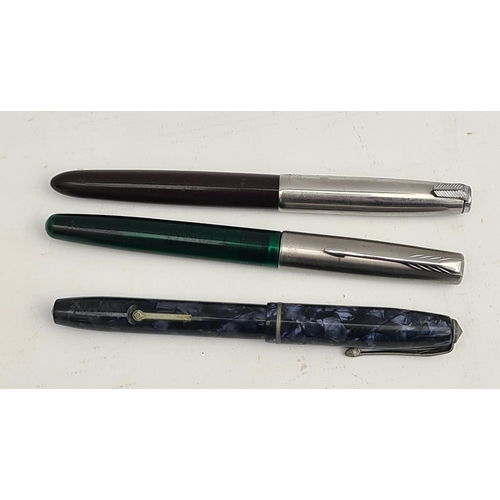 241 - Vintage Pens Conway Stewart 75 Fountain Pen With 14ct Nib a Parker Frontier Roller Ball Pen and a Pa... 