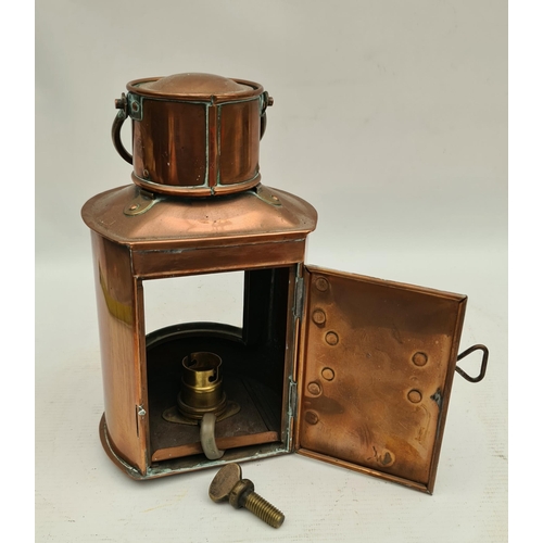 270 - Vintage Copper Ships Lantern Stern Converted To Electric Measures 8 inches tall. Shipping is availab... 