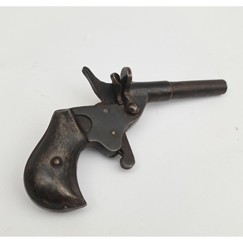 271 - Antique 19th Century .22 Blank Firing Muff Pistol Initially Intended To Be Used By Cyclists Walkers ... 