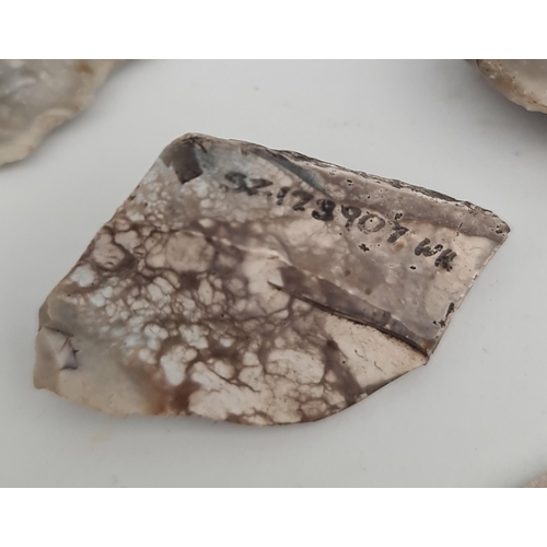 287 - Antique Late Palaeolithic Flint Weapons 5 Arrow Heads. Excavated in the late 1980's on Hengistbury H... 