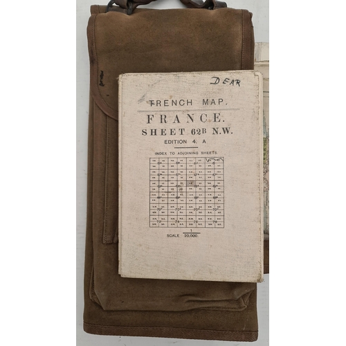 290 - Vintage Military Canvas Map Case Containing Maps and Communications Relating to The Royal Garrison A... 