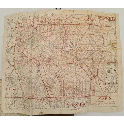 290 - Vintage Military Canvas Map Case Containing Maps and Communications Relating to The Royal Garrison A... 