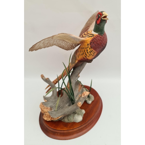 296 - Vintage Franklin Mint Model Bird Figure The Ring Necked Pheasant by A. J. Rudisill. Measures 14 inch... 