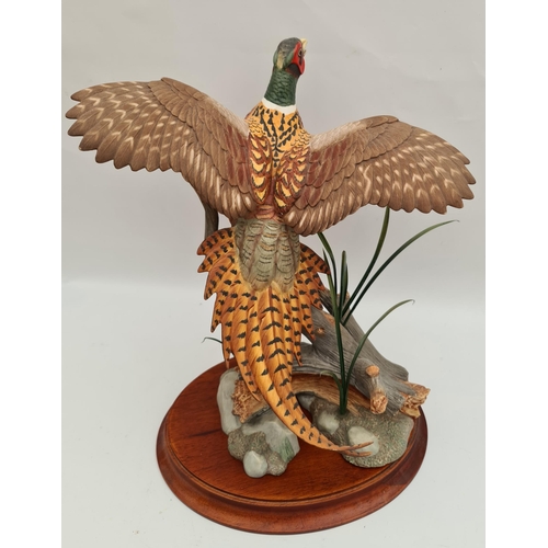 296 - Vintage Franklin Mint Model Bird Figure The Ring Necked Pheasant by A. J. Rudisill. Measures 14 inch... 