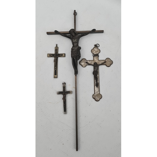 37 - 4 Vintage Religious Crucifix. The longest measures 14 inches long.   Shipping is available you can p... 