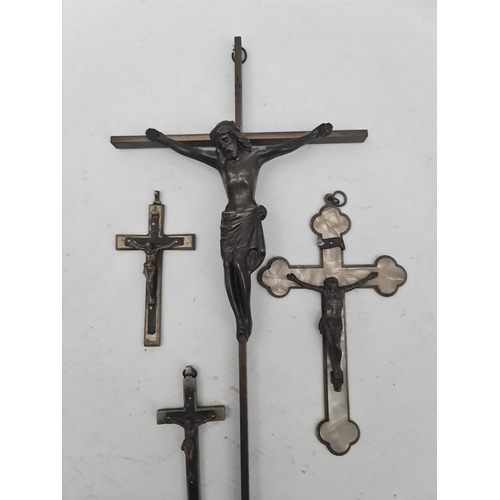 37 - 4 Vintage Religious Crucifix. The longest measures 14 inches long.   Shipping is available you can p... 