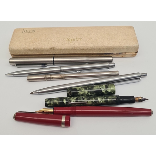 378 - Vintage Fountain Pens Includes Blackbird Mabie Todd & Co 14ct nibbed Fountain Pen, Queensway Fountai... 