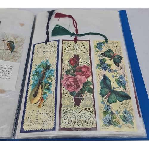 392 - Vintage Collection Album of Book Marks. Include Cricket, Religious, Lace etc. Over 100 in total. Shi... 