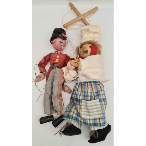 41 - Vintage Pair of Marionette Puppets Pelham Style The Tallest Measures 15 Inches Tall Shipping is avai... 