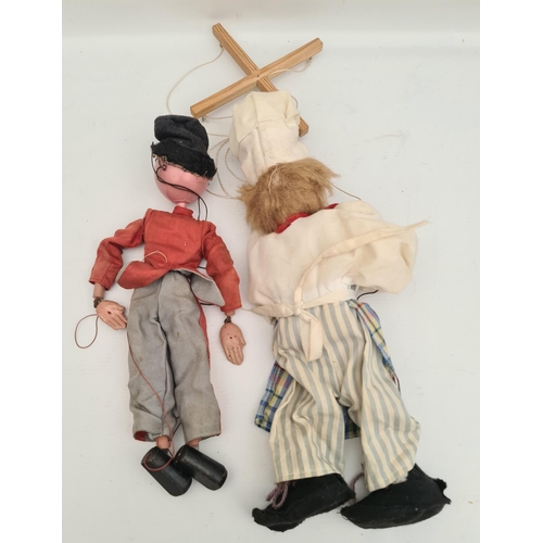 41 - Vintage Pair of Marionette Puppets Pelham Style The Tallest Measures 15 Inches Tall Shipping is avai... 