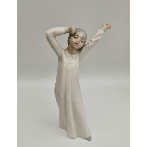 5 - Vintage Lladro Nao Figurine Young Girl Stretching Measures  7 inches tall Shipping is available you ... 