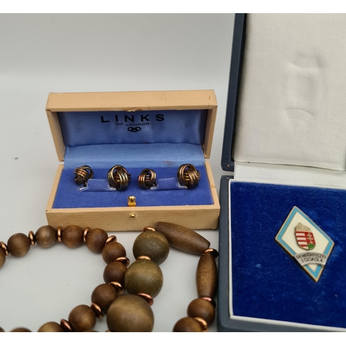 66 - Sterling Silver Links of London Cufflinks in Original Box Plus Additional Costume Jewellery. Shippin... 