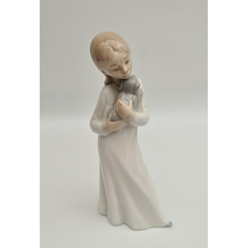 7 - Vintage Lladro Nao Figurine Young Girl With Puppy Measures  8 inches tall Shipping is available you ... 