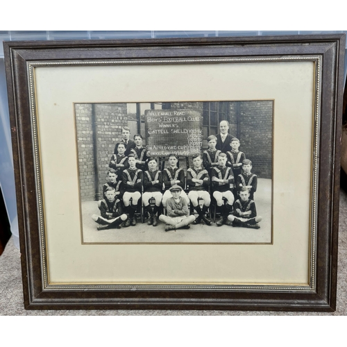 86 - Antique Framed Photograph Willenhall Road Boys Football Club c1920's Measures 13 inches by 12 inches... 