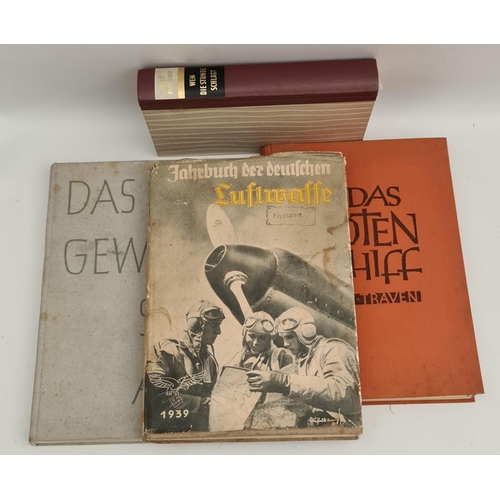 99 - Vintage 4 German Books Titled Jahrbuch Der Deutfchen Luftwaffe 1939 (translated Yearbook of The Germ... 