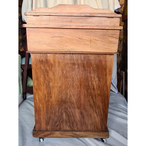 191 - Early 20th Century Ladies Davenport. Appears to be Mahogany. With Two Front Doors Inlaid With Geomet... 