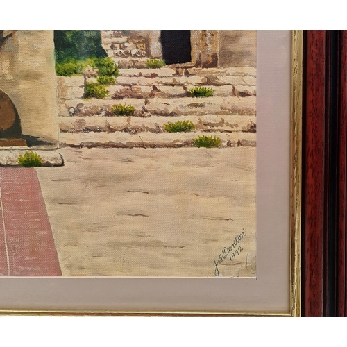 235 - Vintage Art Framed Oil Painting on Board Signed Lower right J. S. Denton 1992. Measures 23 inches by... 